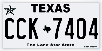 TX license plate CCK7404