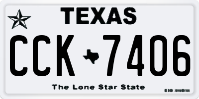 TX license plate CCK7406