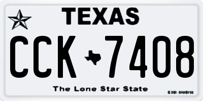 TX license plate CCK7408