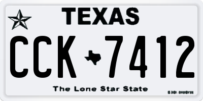 TX license plate CCK7412