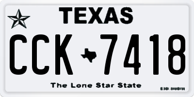 TX license plate CCK7418