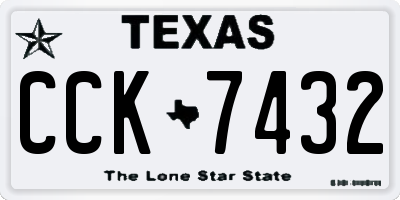 TX license plate CCK7432
