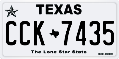 TX license plate CCK7435