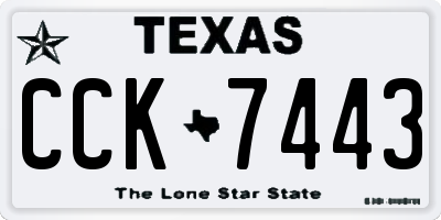 TX license plate CCK7443