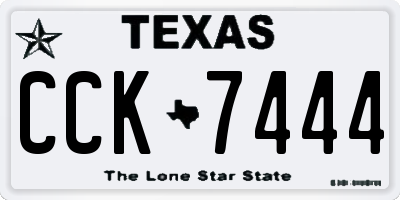 TX license plate CCK7444