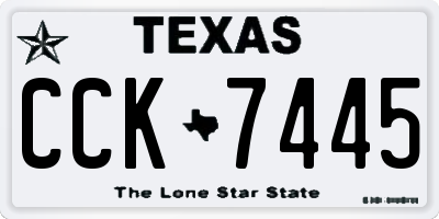 TX license plate CCK7445