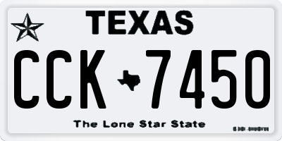 TX license plate CCK7450