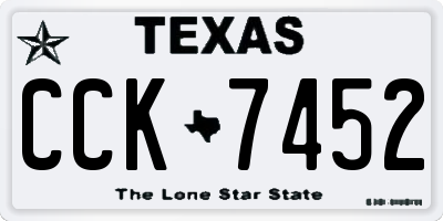 TX license plate CCK7452