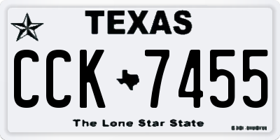TX license plate CCK7455