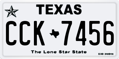 TX license plate CCK7456