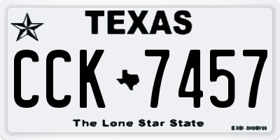 TX license plate CCK7457