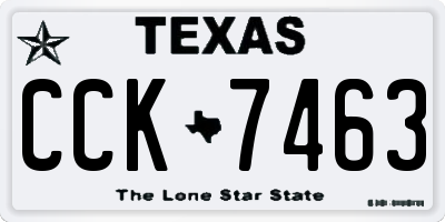 TX license plate CCK7463