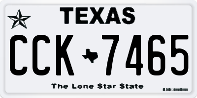 TX license plate CCK7465