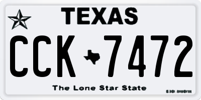 TX license plate CCK7472