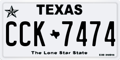 TX license plate CCK7474