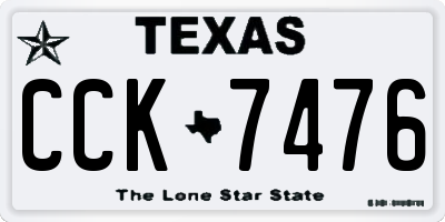 TX license plate CCK7476