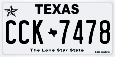 TX license plate CCK7478