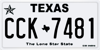 TX license plate CCK7481