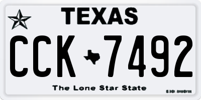TX license plate CCK7492