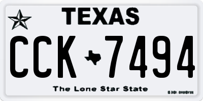 TX license plate CCK7494