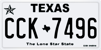 TX license plate CCK7496