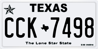 TX license plate CCK7498