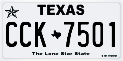 TX license plate CCK7501