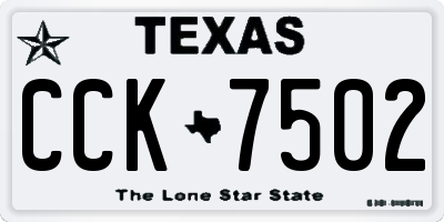 TX license plate CCK7502