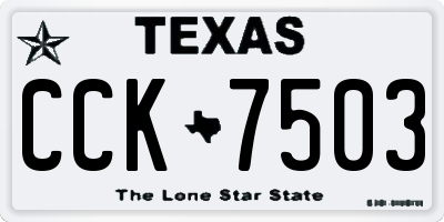 TX license plate CCK7503