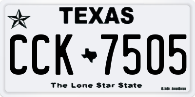 TX license plate CCK7505