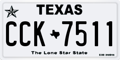 TX license plate CCK7511