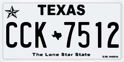 TX license plate CCK7512