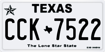 TX license plate CCK7522