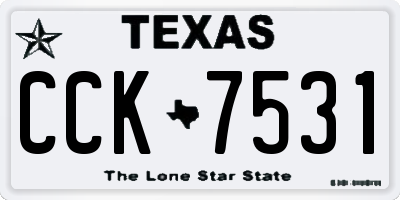 TX license plate CCK7531