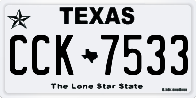 TX license plate CCK7533