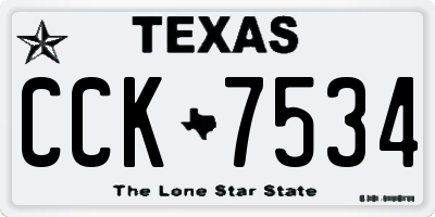 TX license plate CCK7534