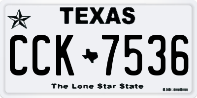 TX license plate CCK7536