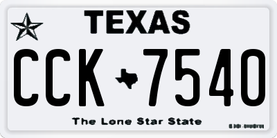 TX license plate CCK7540