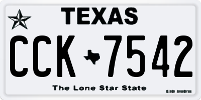 TX license plate CCK7542