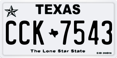 TX license plate CCK7543