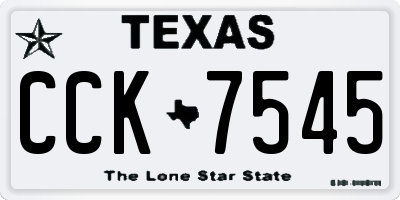 TX license plate CCK7545
