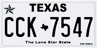 TX license plate CCK7547