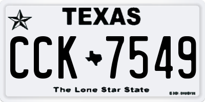 TX license plate CCK7549