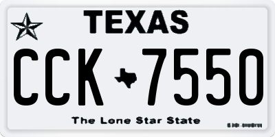 TX license plate CCK7550