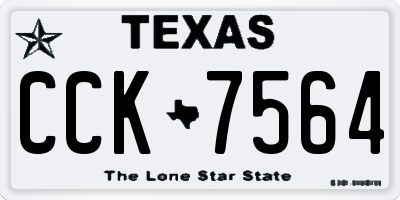 TX license plate CCK7564