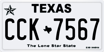 TX license plate CCK7567