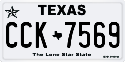 TX license plate CCK7569