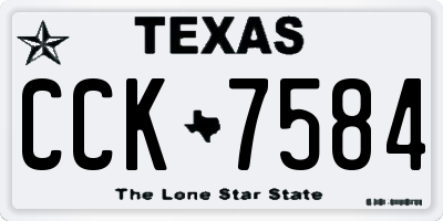 TX license plate CCK7584
