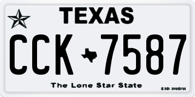 TX license plate CCK7587