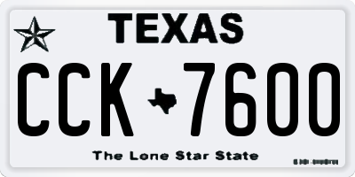 TX license plate CCK7600